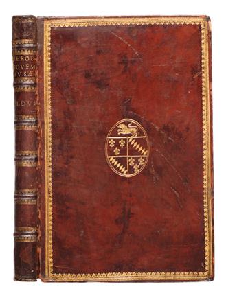 HERODOTUS. Libri novem.  1502.  In 18th-century binding for the Venetian doge Mario Foscarini.